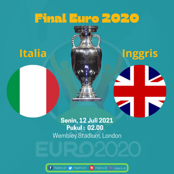Jangan Lewatkan Final Euro 2020, Inggris vs Italia