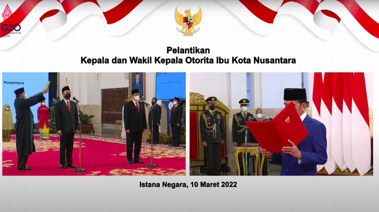 Jokowi Resmi Lantik Bambang Susantono Sebagai Kepala Otorita Ibu Kota Nusantara